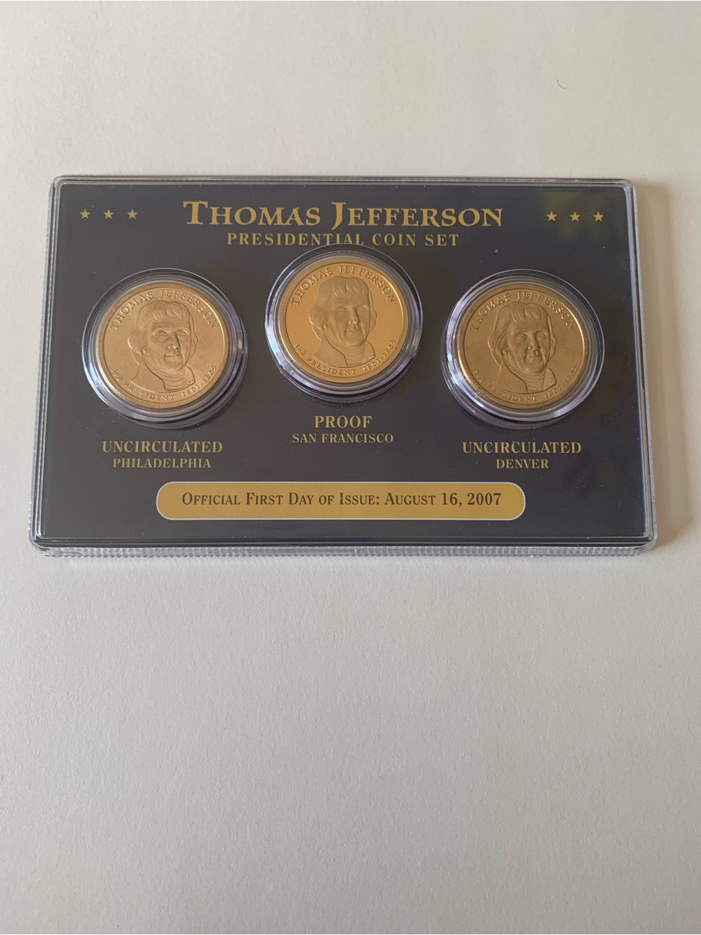 Thomas Jefferson Presidential Coin Set - Gold Tone - Unbranded